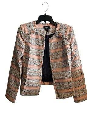 Ro & De Pink tweed women's jacket blazer Medium career office professional NWT